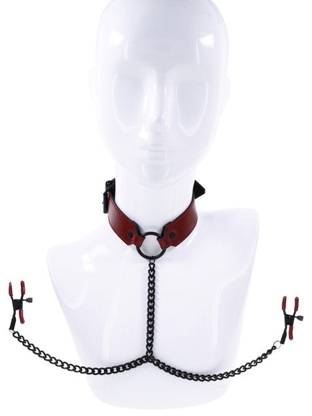 SAFFRON COLLAR WITH NIPPLE CLAMPS